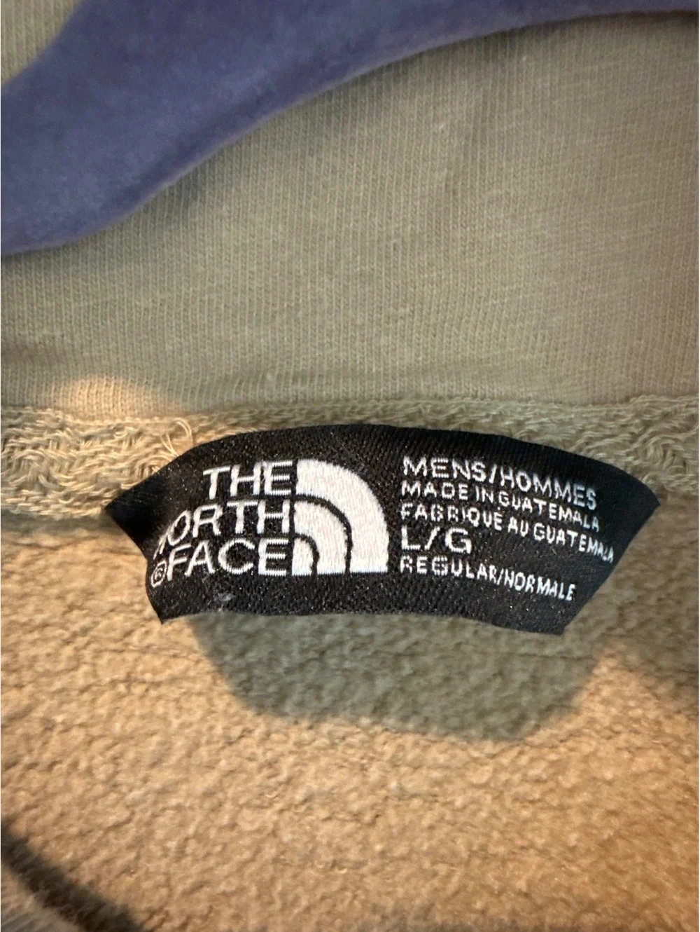 The North Face Men's Hoodie Tan Large Cotton Blend Pullover Sweatshirt